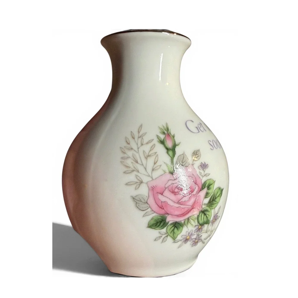 Vintage Brinn's China Glass Co Porcelain Pink Rose 